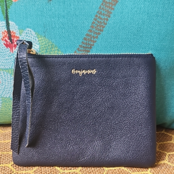 Aimee Kestenberg Handbags - Aimee Kestenberg Navy Leather Phrase Pouch